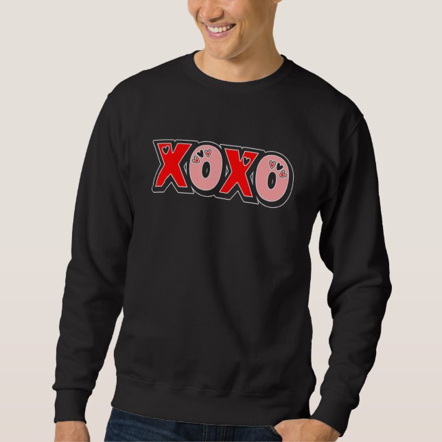 Sudadera XOXO Hearts Valentine's Day Funny Matching Couple  (Anverso)