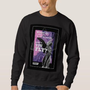 Sudadera ¿Y si Vuelas Camiseta de tipografía motivacional