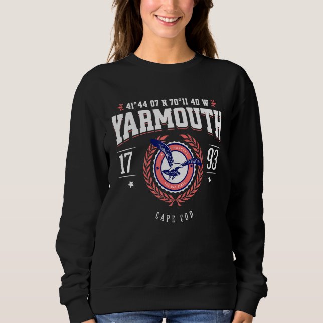 Sudadera Yarmouth Massachusetts Cape Cod MA Nautical Beach  (Anverso)