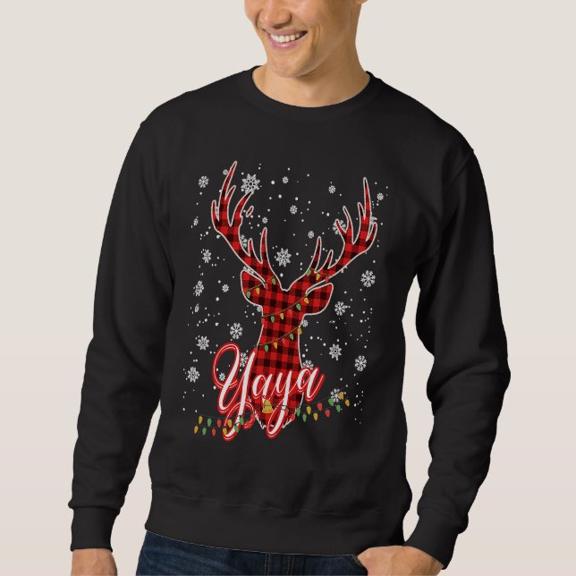 Sudadera Yaya Reindeer Family Matching Pyjama Christmas (Anverso)