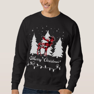 Sudadera Yaya Reno Búfalo Cuadros Rojos Navidad Coincidente