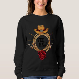 Sudadera Yee Haw White Howdy Video Rodeo de época País Oest