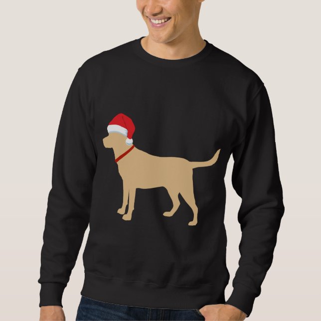 Sudadera Yellow Lab Santa Hat Cute Labrador Navidades regal (Anverso)