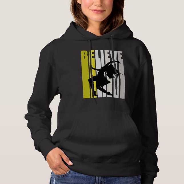 Sudadera Yellow Retro Womens Believe Dance Motivational Ins (Anverso)