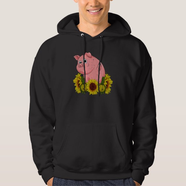 Sudadera Yellow Sunflower Farm Animal  Farmer Piglet Cute P (Anverso)