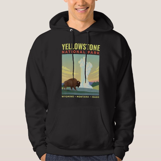 Sudadera Yellowstone Parque Nacional Estadounidense Bison V (Anverso)