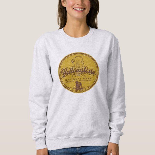 Sudadera Yellowstone US National Park Bison Buffalo Vintage (Anverso)