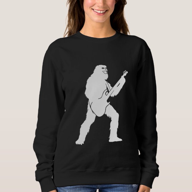 Sudadera Yeti Jamming Con Silhouette De Guitarra Eléctrica (Anverso)