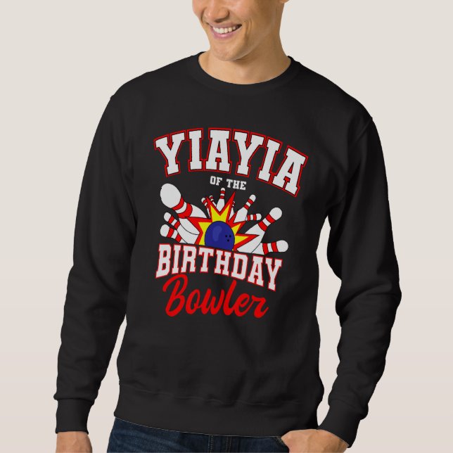 Sudadera Yiayia Del Fiesta C De Bolos De Cumpleaños Bowler (Anverso)