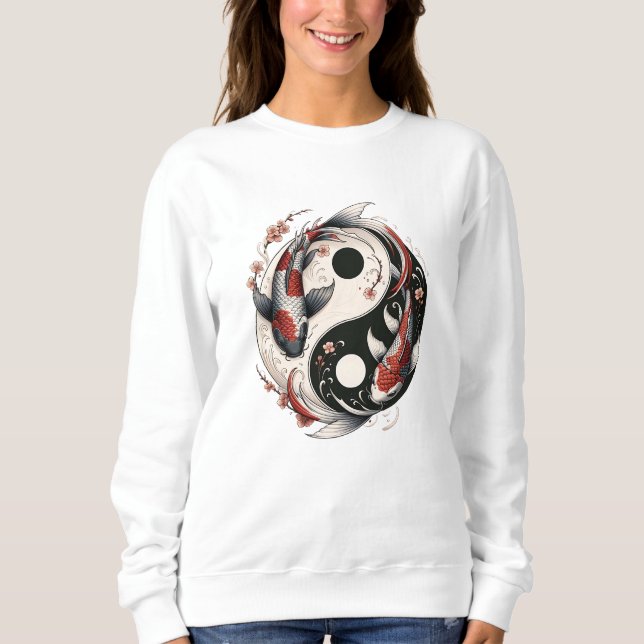 Sudadera Yin Y Yang Japonés Koi Fish (Anverso)
