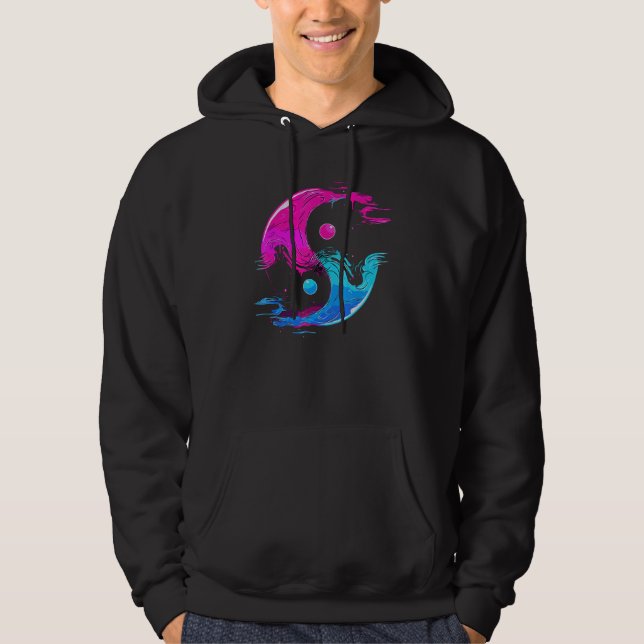 Sudadera Yin y Yang Qi Gong Tai Chi Synthwave Fusion Wate (Anverso)
