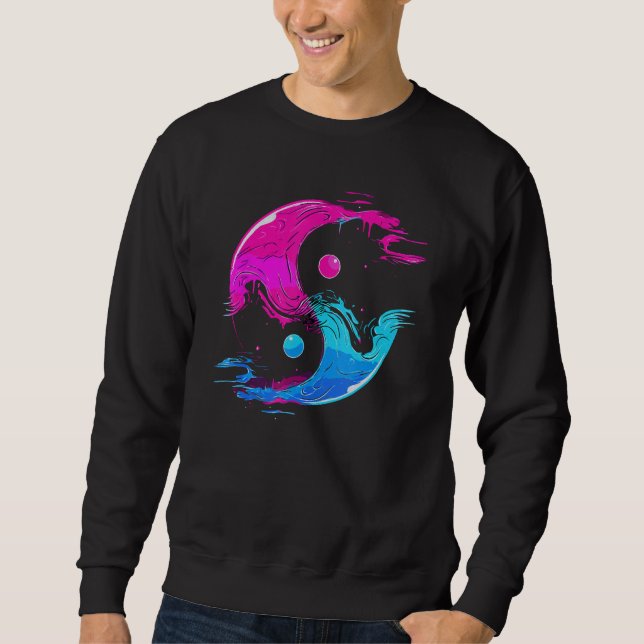 Sudadera Yin y Yang Qi Gong Tai Chi Synthwave Fusion Wate (Anverso)