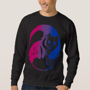 Sudadera Yin Yang Bi Orgullo LGBTQ LGBT Gato Bisexual Sutil