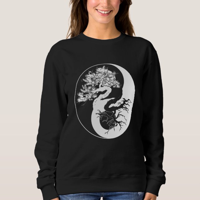 Sudadera Yin Yang Bonsai Tree Japanese Buddhist Zen (Anverso)