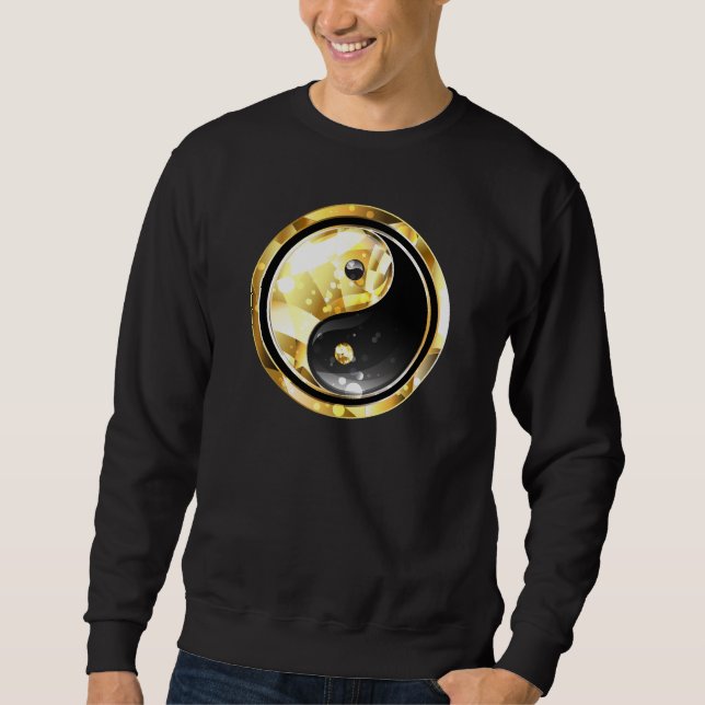 Sudadera Yin Yang dorado en negro (Anverso)
