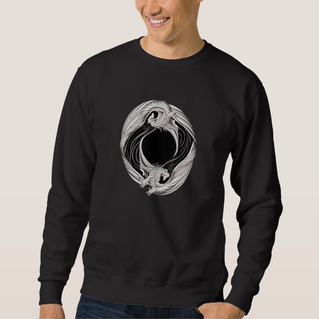 Sudadera Yin Yang Dragon Japanese Dragons Asian Style Ying  (Anverso)