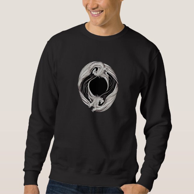 Sudadera Yin Yang Dragon Japanese Dragons Asian Style Ying  (Anverso)