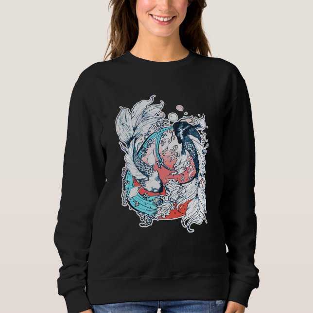 Sudadera Yin Yang Koi Fish japonés (Anverso)