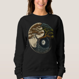 Sudadera Yin Yang Miniatura Árbol de la vida sobre el budis