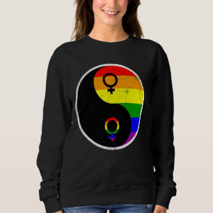 Sudadera Ying Yang Rainbow Gay Lgbt Apoyo al Orgullo
