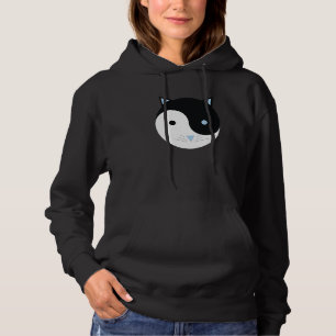 Sudadera YinYang Kitty en azul Cute Meditación Diseño de Yo