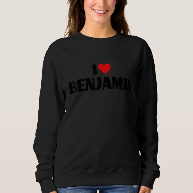 Sudadera Yo amo a Benjamin - Yo corazón a Benjamin (Anverso)