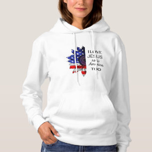 Sudadera Yo amo a Jesús y a Estados Unidos también