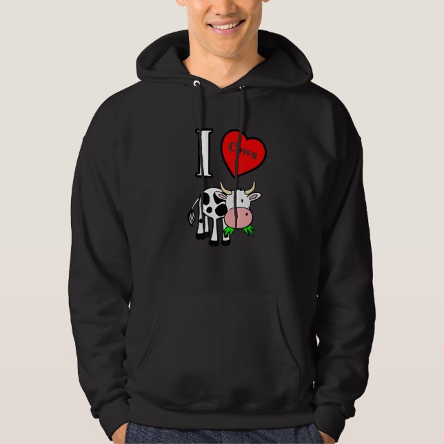 Sudadera Yo amo las vacas del corazón (Anverso)
