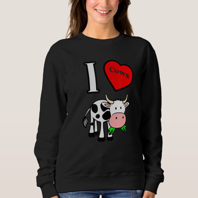 Sudadera Yo amo las vacas del corazón (Anverso)
