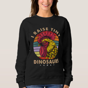 Sudadera Yo crio dinosaurios pequeños, carne retro de pollo