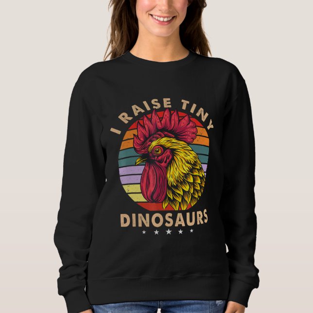 Sudadera Yo crio dinosaurios pequeños, carne retro de pollo (Anverso)