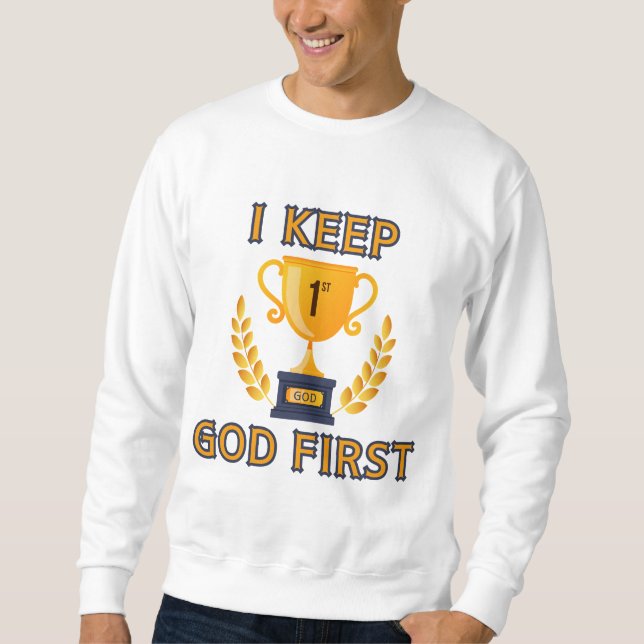 Sudadera Yo mantengo a Dios basado en la fe (Anverso)