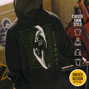 Sudadera Yo soy el Camino Juan 14:6 Red Cristiana Ciberpunk