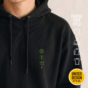 Sudadera Yo soy el Camino Juan 14:6 Red Cristiana Ciberpunk