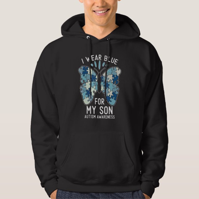 Sudadera Yo Uso Azul Para Mi Hijo Conciencia De Autismo Mam (Anverso)