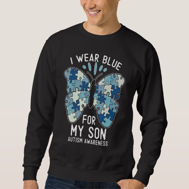 Sudadera Yo Uso Azul Para Mi Hijo Conciencia De Autismo Mam (Anverso)