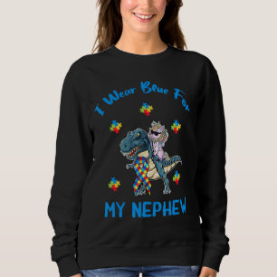 Sudadera Yo Uso Azul Para Mi Sobrino Dinosau De Conciencia 