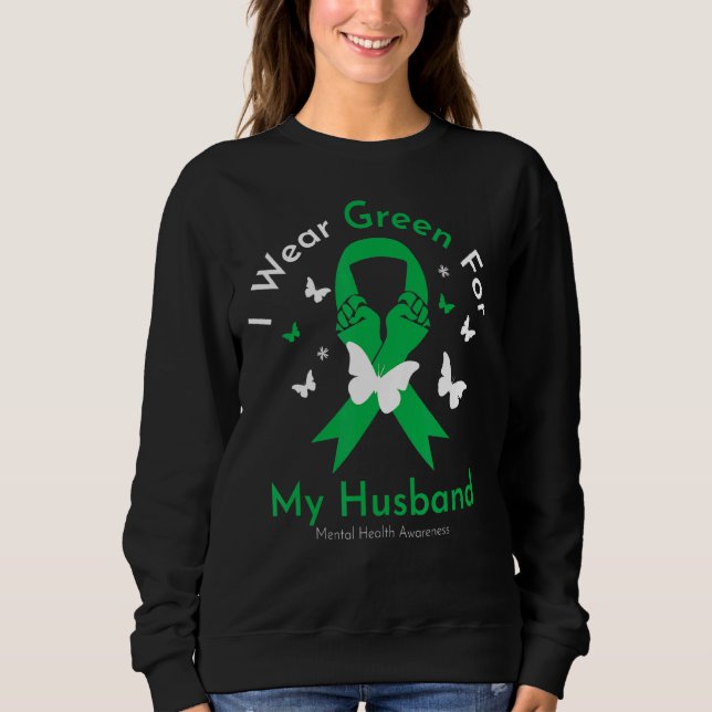 Sudadera Yo Uso El Verde Para Los Conocimientos De Salud Me (Anverso)