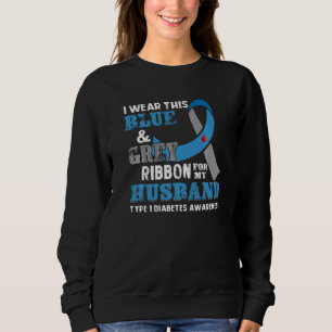 Sudadera Yo Uso Este Azul Y Gris Para Mi Marido Diabetes Aw