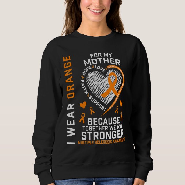 Sudadera Yo Uso Naranja Para Mi Mamá Awaren De Esclerosis M (Anverso)