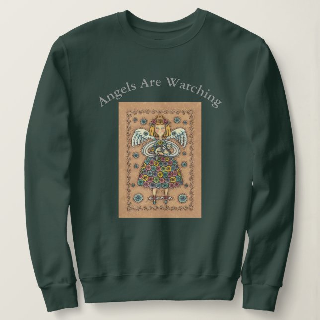 Sudadera Yo Yo Quilt GUARDIAN ANGEL Y CAT SWEATSHIRT (Anverso del diseño)
