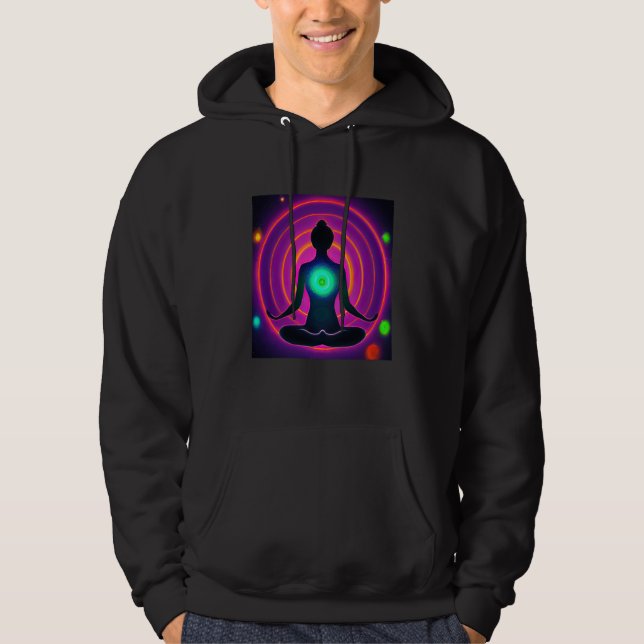 Sudadera Yoga Girl Female Sun Salutation Meditation Chakra  (Anverso)