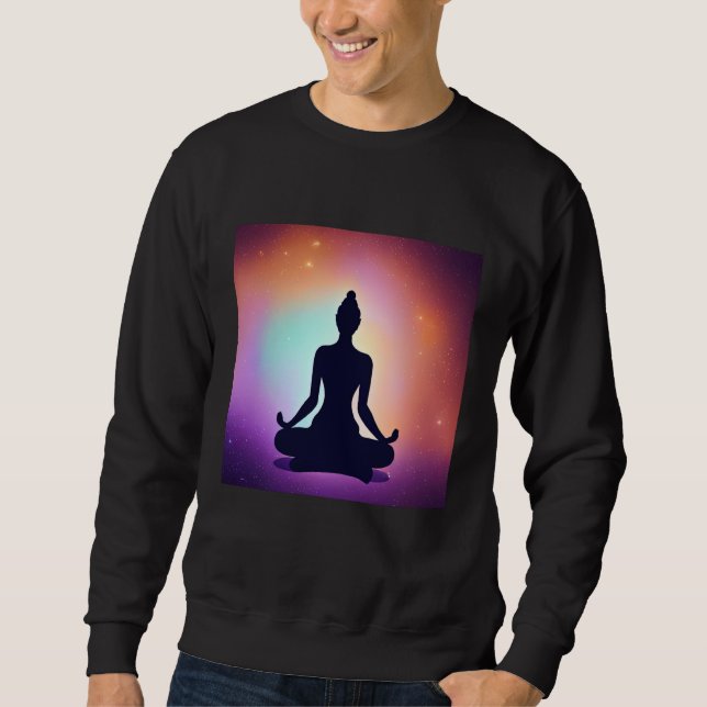 Sudadera Yoga Girl Female Sun Salutation Meditation Chakra  (Anverso)