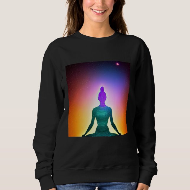 Sudadera Yoga Girl Female Sun Salutation Meditation Chakra  (Anverso)