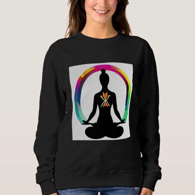 Sudadera Yoga Girl Female Sun Salutation Meditation Chakra  (Anverso)