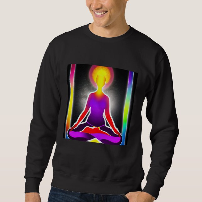 Sudadera Yoga Girl Female Sun Salutation Meditation Chakra  (Anverso)