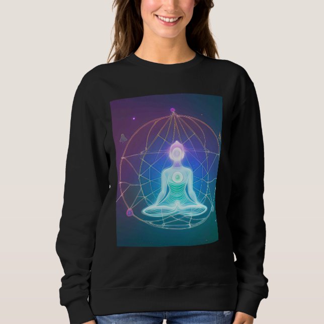 Sudadera Yoga Girl Female Sun Salutation Meditation Chakra  (Anverso)
