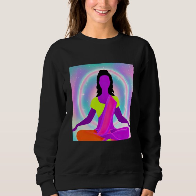 Sudadera Yoga Girl Female Sun Salutation Meditation Chakra  (Anverso)