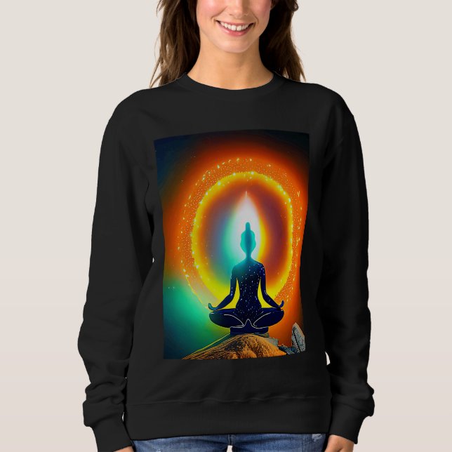 Sudadera Yoga Girl Female Sun Salutation Meditation Chakra  (Anverso)