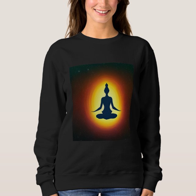 Sudadera Yoga Girl Female Sun Salutation Meditation Chakra  (Anverso)